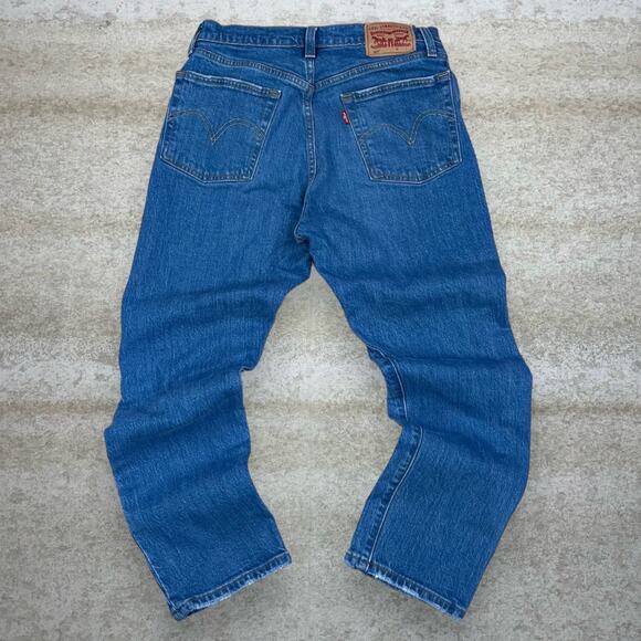Levis 501 Jeans Regular Straight Leg Fit Button Fly Distressed - Picture 1 of 7